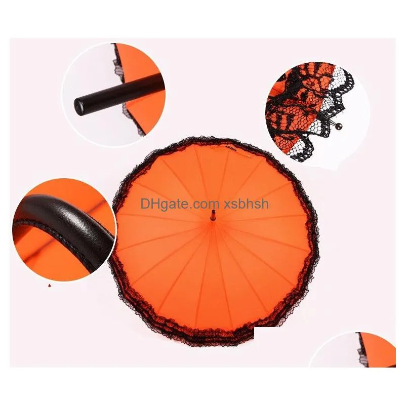 20 pieces/lot elegant semi-automatic lace umbrella fancy sunny and rainy pagoda umbrellas 11 colors available