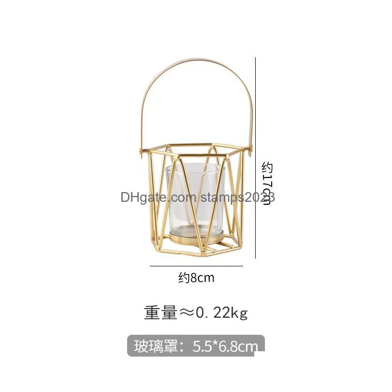 Candle Holders Gold Candlestick Holders Golden Ironwork Hollow Home Decoration Candle Empty Cup Drop Delivery Home Garden Home Decor Dhhgc