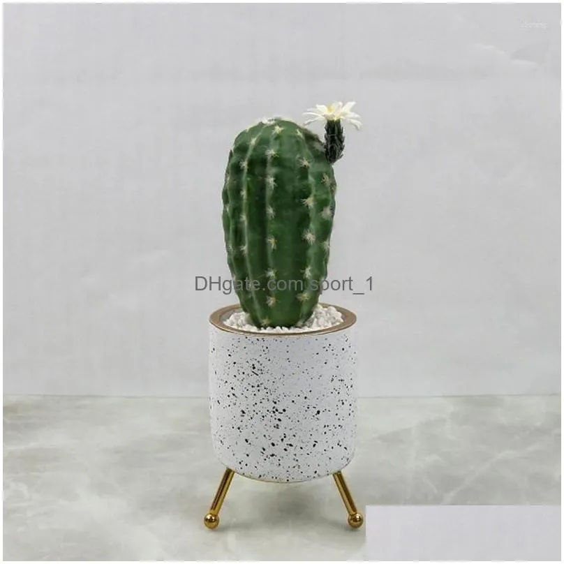 decorative flowers artificial plastic cactus succulent prickly pear potted plant eco-friendly home office desktop with pot