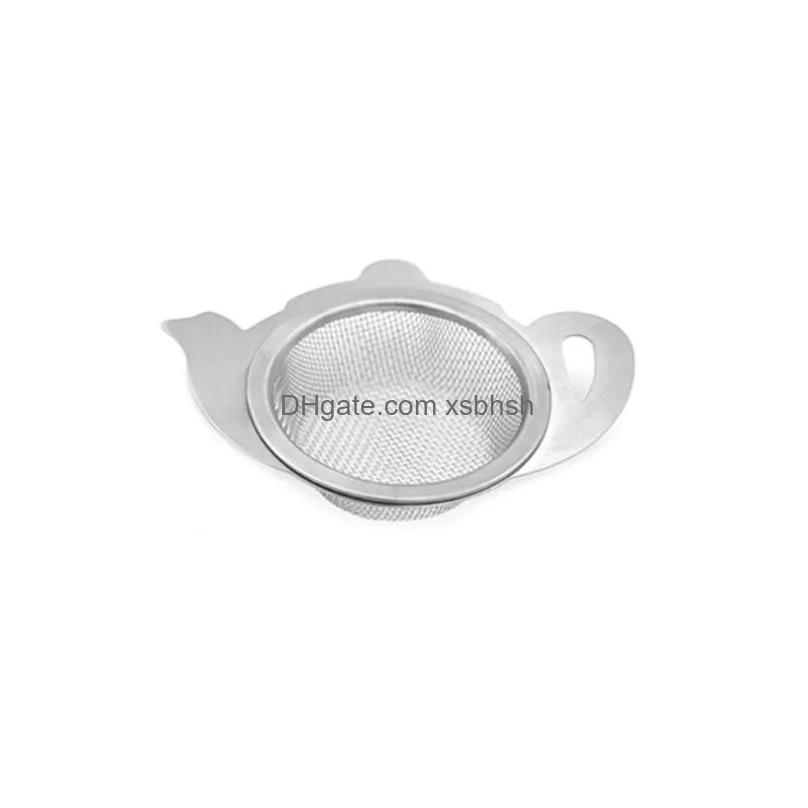 200pcs stainless steel teapot type tea tilter strainer mesh for teapot mugs cups loose tea brewing tools