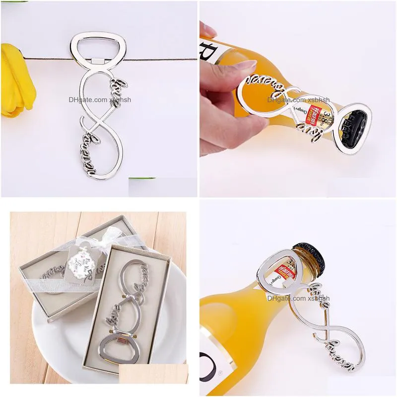 150pcs lover forever love chrome beer bottle opener for wedding party guests favors gift