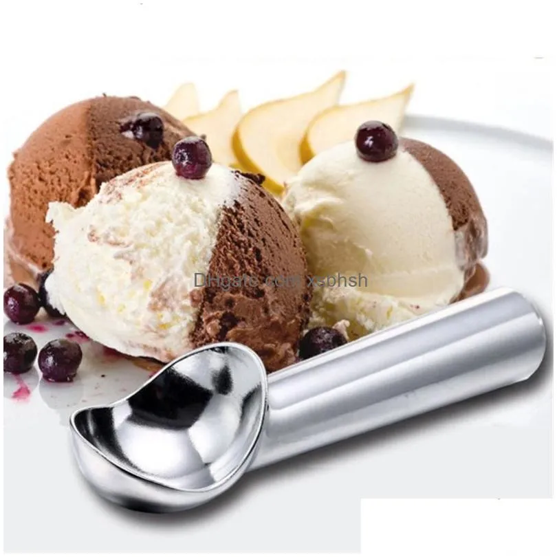 quevina50pcs/lot ice cream tools portable aluminum alloy non-stick anti-feeze ice cream scoop spoon for home kitchen accessories