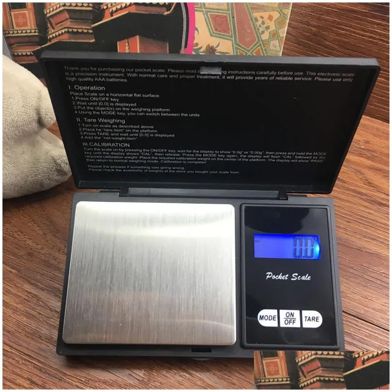 Weighing Scales Wholesale 500G/0.01G Pocket Digital Scale Sier Coin Gold Diamond Jewelry Weigh Nce Weight Scales Drop Delivery Office Dhia4