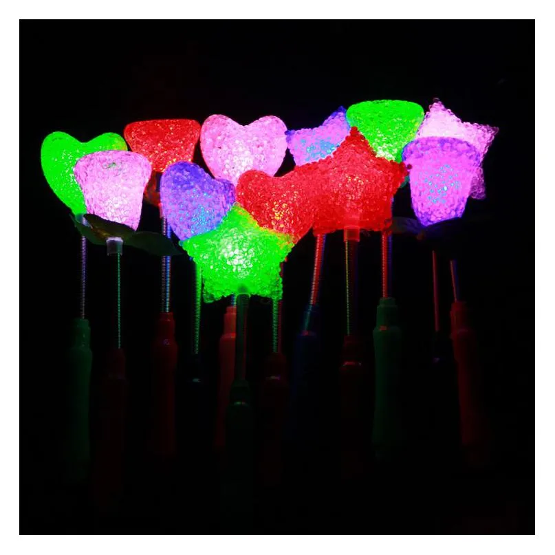 Other Festive & Party Supplies Led Flashing Light Up Sticks Glowing Rose Star Heart Magic Wands Party Night Activities Concert Carniva Dhkw2