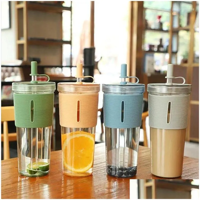 Water Bottles Transparent Juice Mug Creative Bottle Drinking Tools Travel Tea Cup 700ml Coffee Home Accessories Portable