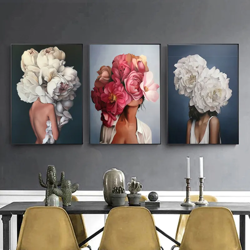 color sexy figure flower oil painting hanging painting canvas painting frameless mural living room decoration painting core