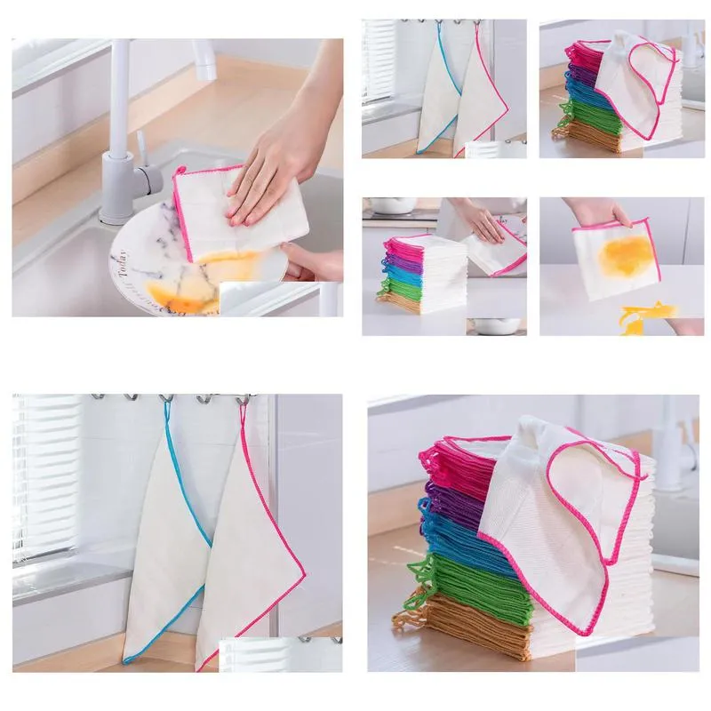 kitchen cleaning cloth dish washing towel bamboo fiber eco friendly bamboo cleanier clothing kitchen tools sn2132