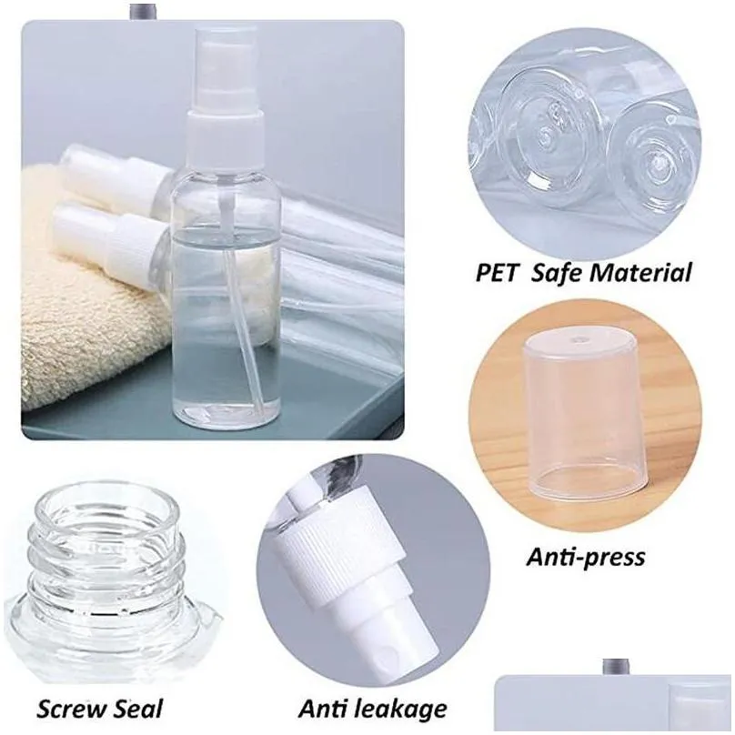 wholesale empty transparent plastic spray bottle atomizer pumps for essential oils travel perfume bulk portable makeup tool 15ml 30ml 50ml 60ml