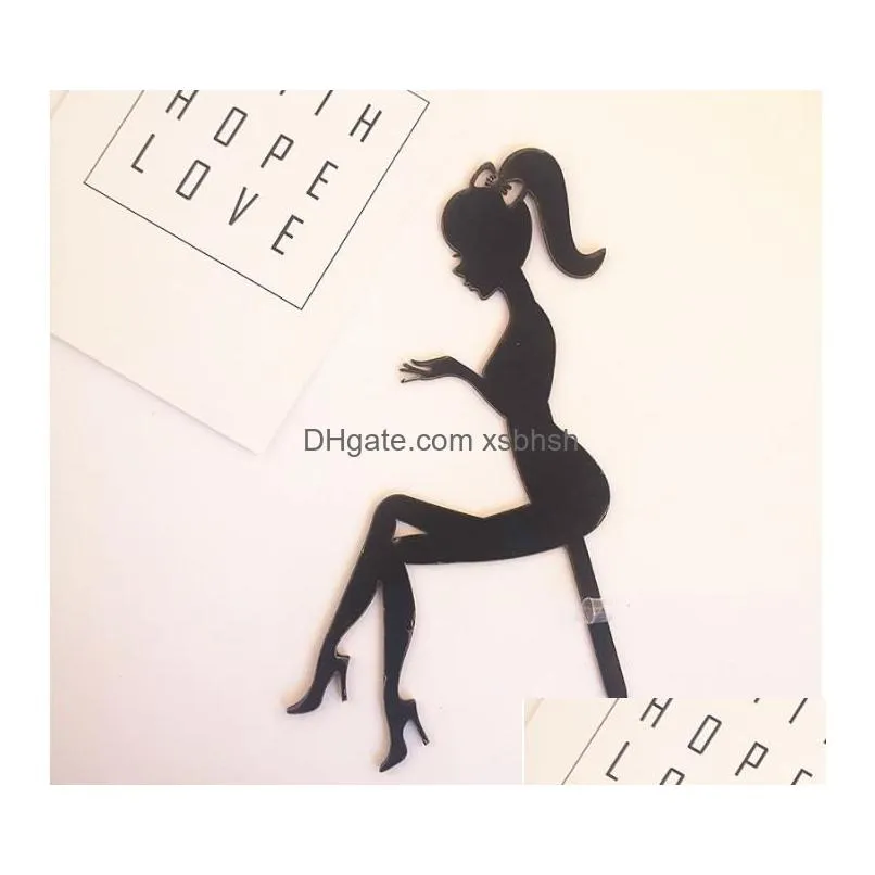 high heels lady girl acrylic cake topper wedding happy birthday dessert cupcake topper cake decorating tool for birthday sn2232