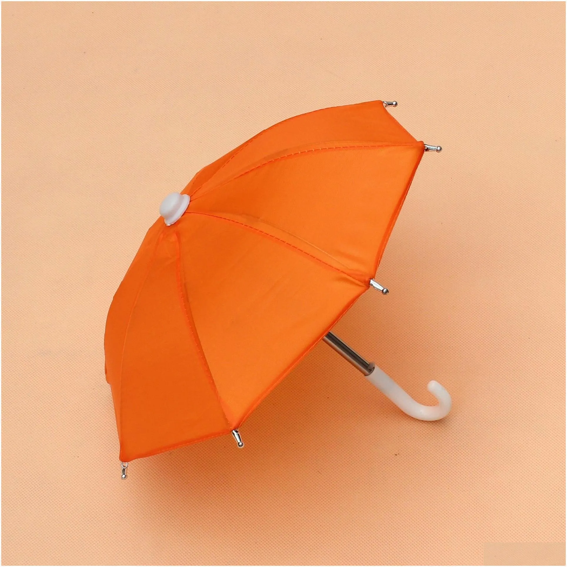 Umbrellas 100Pcs Solid Color Mini Children Umbrella Party Gift Toy Prop Decorative Umbrellas Straight Shank Bending Handle Drop Delive Dhs4R