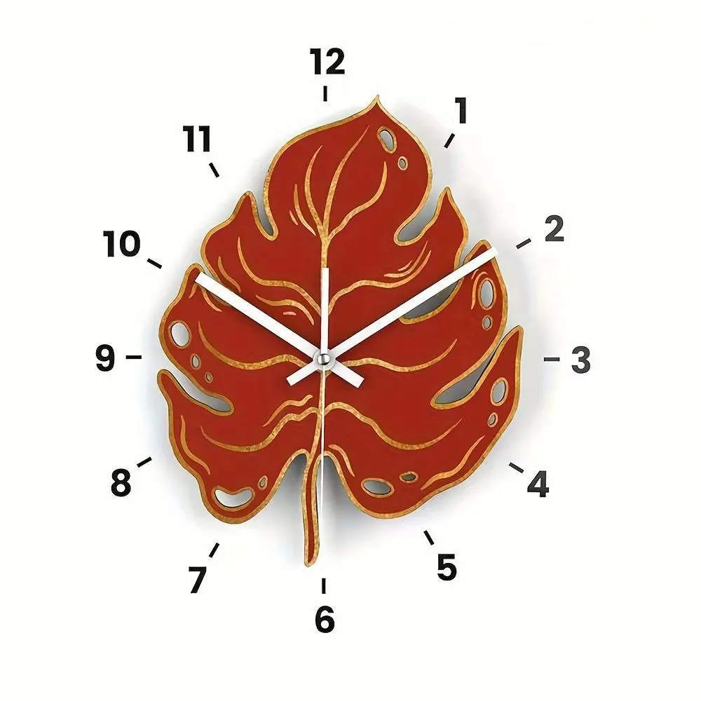 creative acrylic wall clock maple leaf candle cake planet silent clock living room clock decorative clock