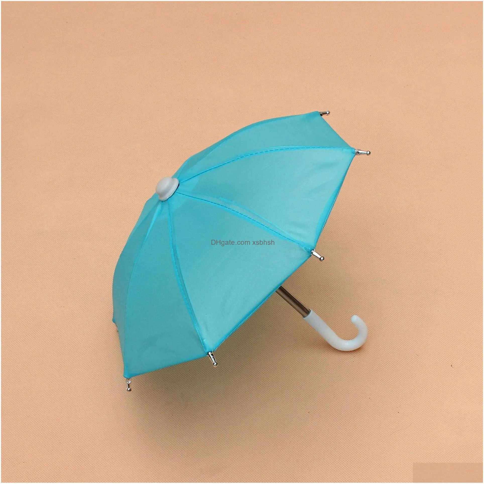 100pcs solid color mini children umbrella party gift toy prop decorative umbrellas straight shank bending handle