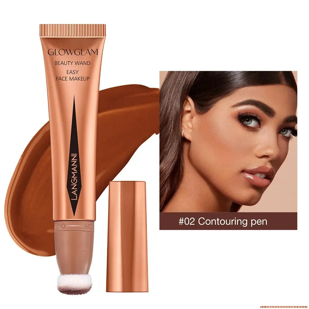 Easy Face Contour Makeup Cream Beauty Wand Highlighter Blush and Contour Lightweight & Long Lasting Blendable Super Silky Creme For Finish Facial