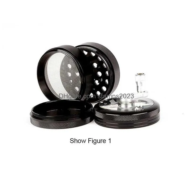 Accessories Tobacco Hand Mler Herb Grinders 6M 4 Layers Zicn Alloy Crank Aluminum Metal Colorf Grinder For Herbal Smoking Accessories Dh0P6