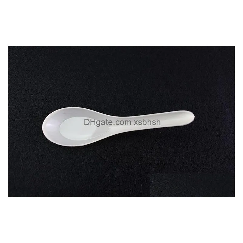 wholesale asian soup spoons saimin ramen white plastic spoon outdoor disposable spoons dining food sale fast 