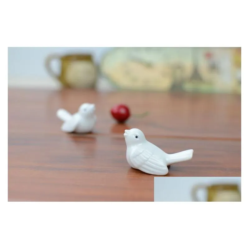 Chopsticks Ceramic Bird Chopsticks Stand Holder Porcelain Spoon Fork Knife Rest Rack Restaurant Table Desk Decor Hg5208 Drop Delivery Dhguz