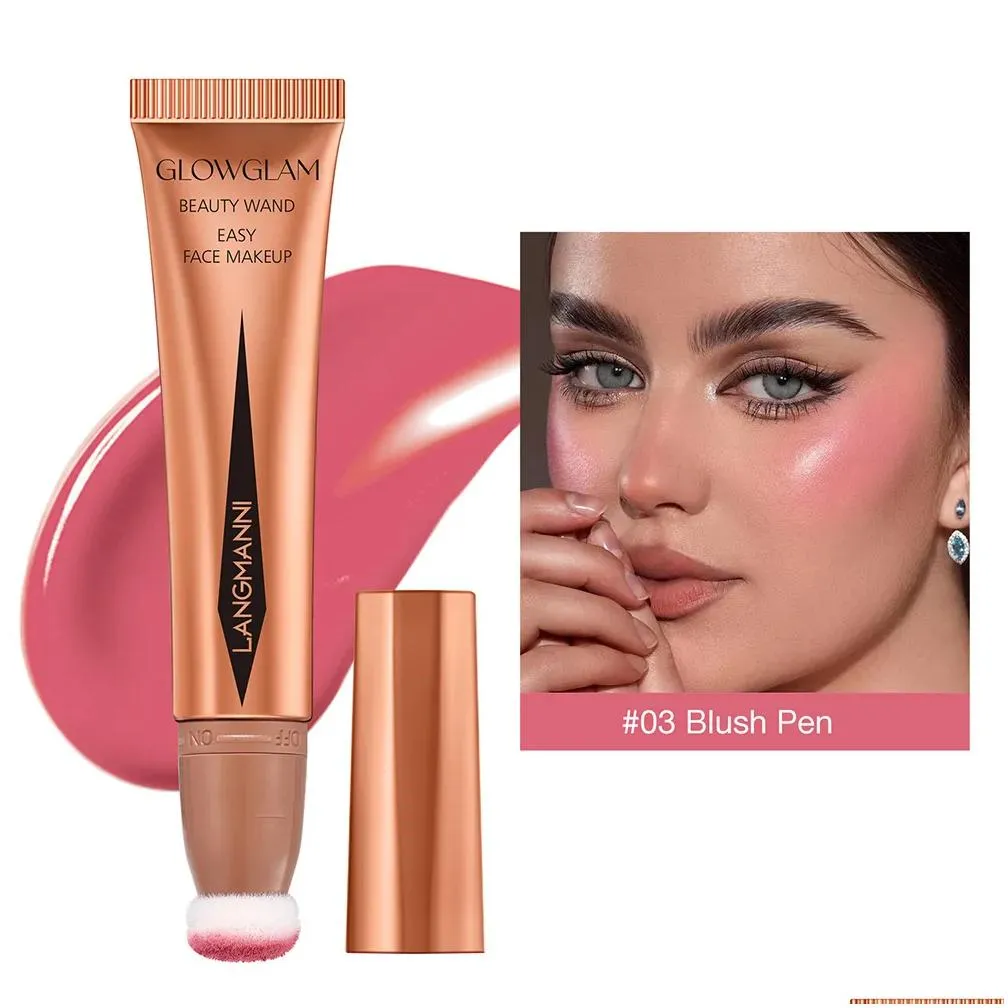 Easy Face Contour Makeup Cream Beauty Wand Highlighter Blush and Contour Lightweight & Long Lasting Blendable Super Silky Creme For Finish Facial