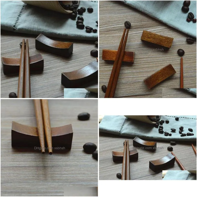 100 pieces japanese wood wooden chopsticks rest spoon chopsticks tableware holder rack stand pillow types handcraft za5036