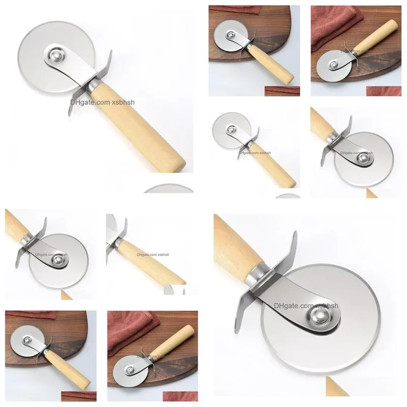 stainless steel pizza knife cutter pastry pasta dough crimper round hob lace kitchen tools pizza wheels scissors food grade sn