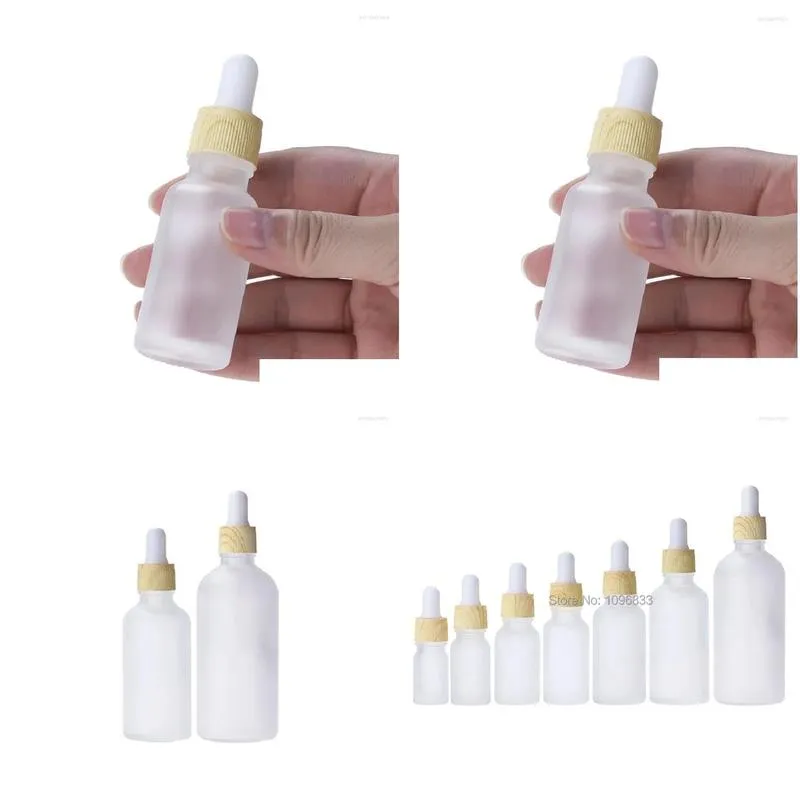 Storage Bottles 5ml 10ml 15ml 50ML 100ML Cosmetic Packing Container Refillable White Rubber Frost Glass Essential Oil Bottle With