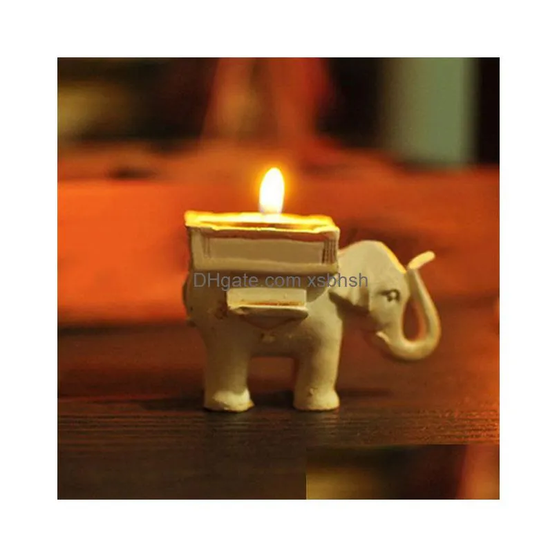 50pcs/lot bridal wedding shower favor gift ivory fun elephant tea light candle holder with elegant packaging