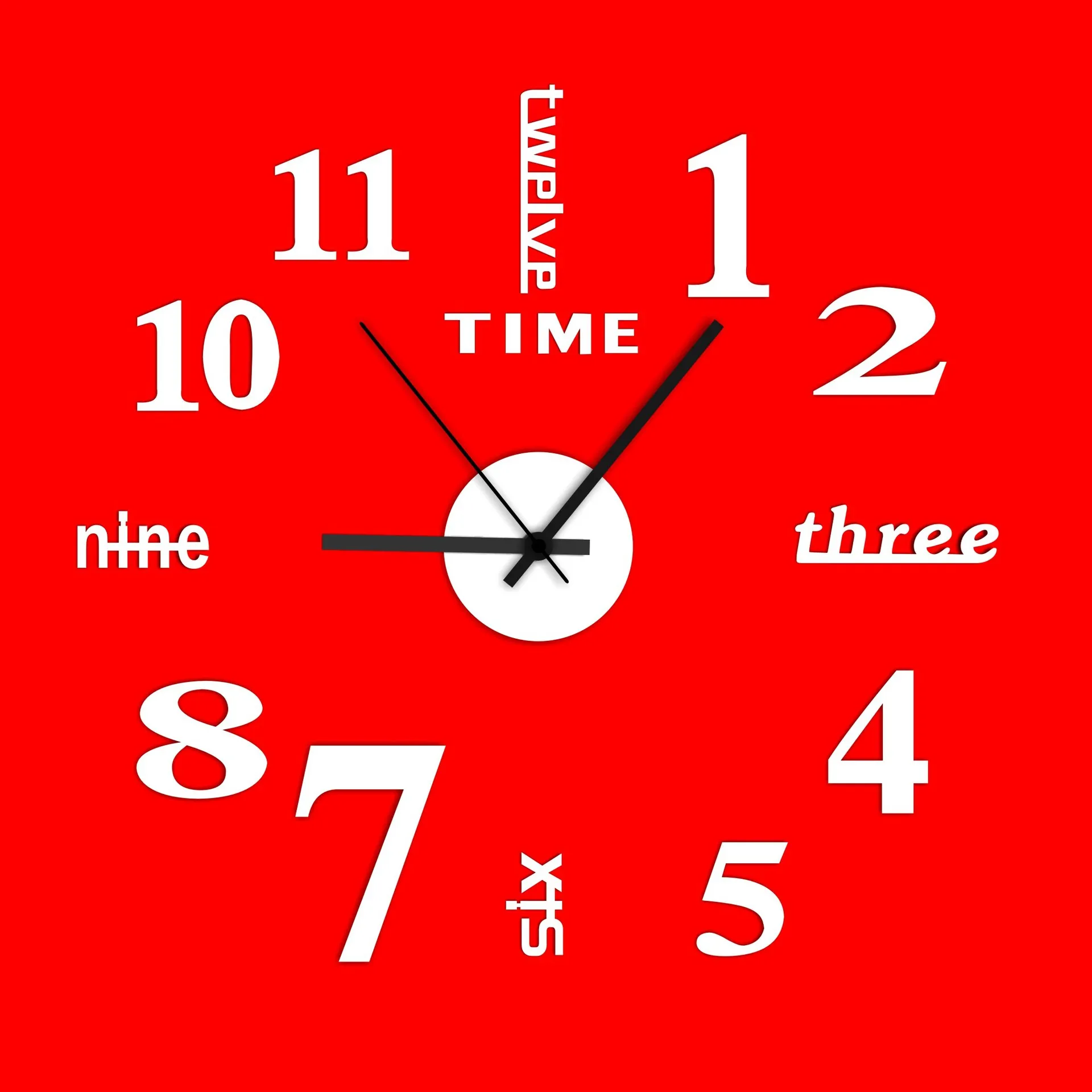 acrylic craft clock frameless clock silent wall clock creative self-adhesive clock household living room wall clock