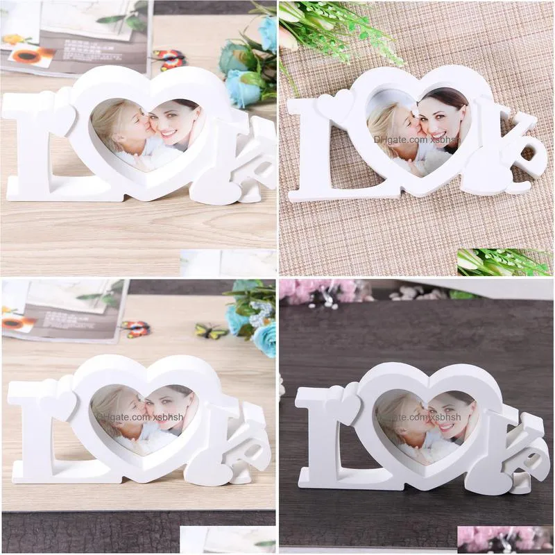 50pcs/lot pure love p o frame white heart shape with one picture 4x4 for baby and sweet lover gift