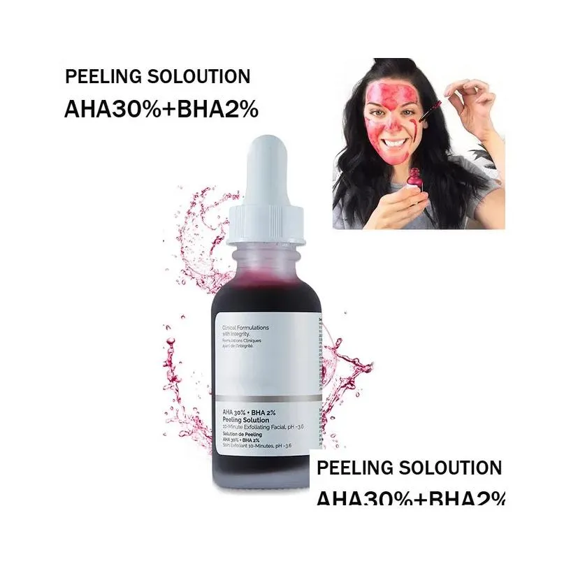 Low MOQ OEM Ordinary face serum AHA 30%BHA 2% zinc 1% peeling solution