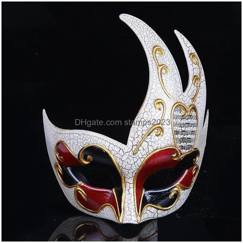 Party Masks Men Ladies Masquerade Ball Masks Venetian Party Eye Mask New Black Carnival Fancy Dress Costume Drop Delivery Home Garden Dhqeh