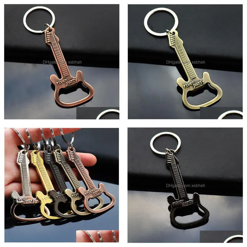 200pcs gift zinc alloy beer guitar bottle opener bottle opener keychain keyring key chain key ring