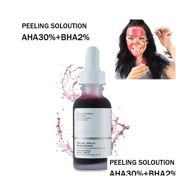 Low MOQ OEM Ordinary face serum AHA 30%BHA 2% zinc 1% peeling solution