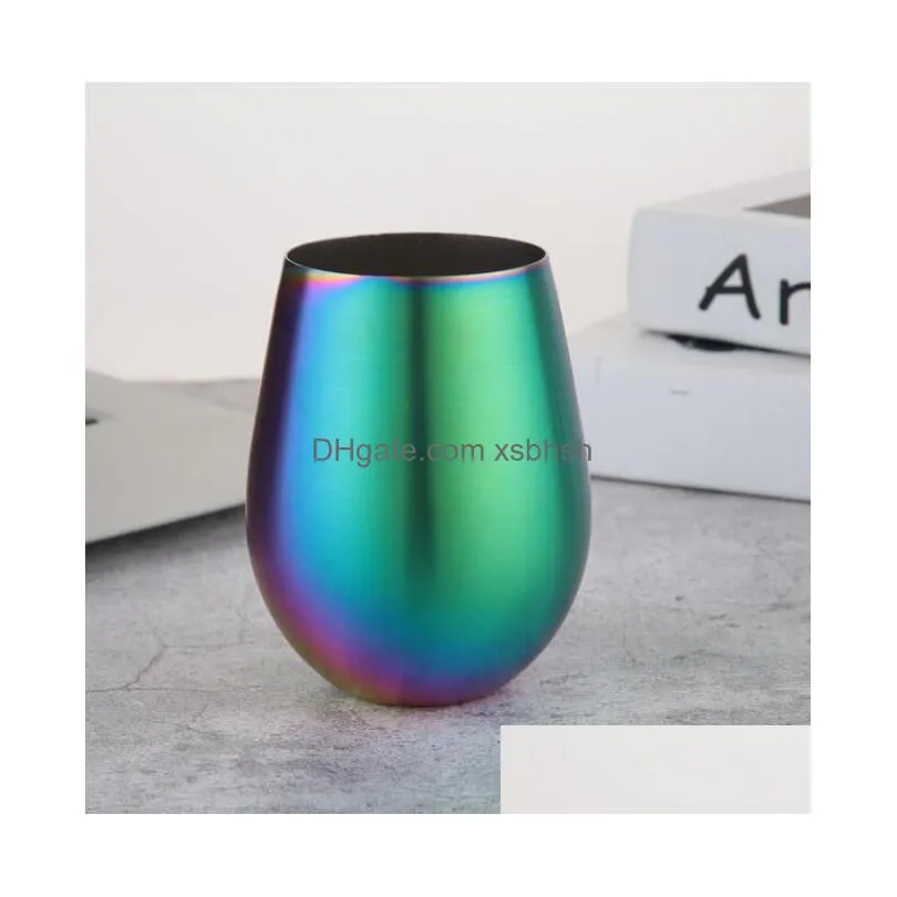 100pcs 12oz wine glasses egg cups wine tumbler double stainless steel vacuum insulated tumbler beer coffee cocktail cups