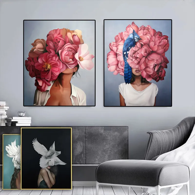 color sexy figure flower oil painting hanging painting canvas painting frameless mural living room decoration painting core