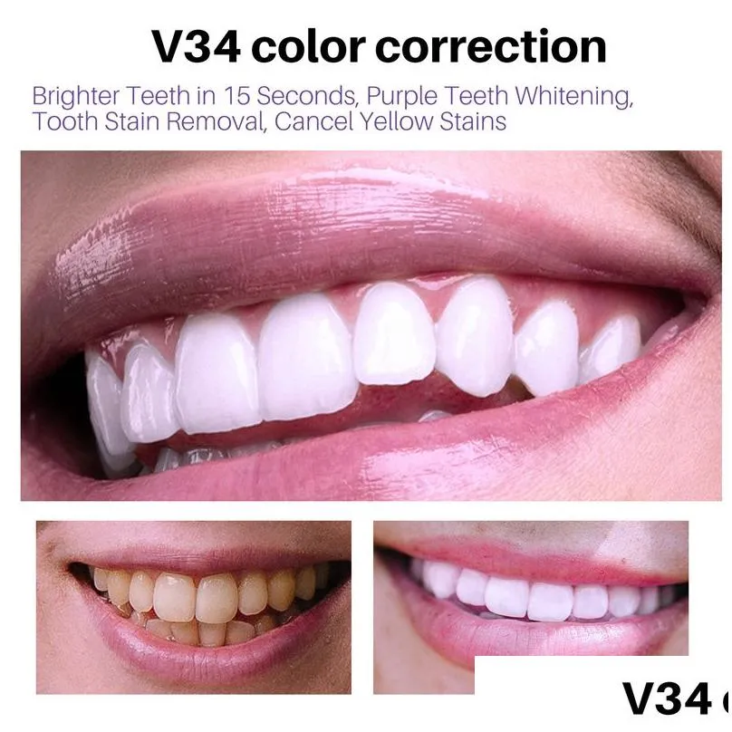 V34 Teeth Whitening Mousse Color Corrector Removes And  Breath Cleans The Stain Stains Tooth Whitening Oral Hygiene Toothpaste