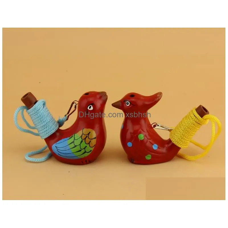 240pcs/lot vintage style handmade ceramic water bird whistle clay song chirps birds christmas party gift 