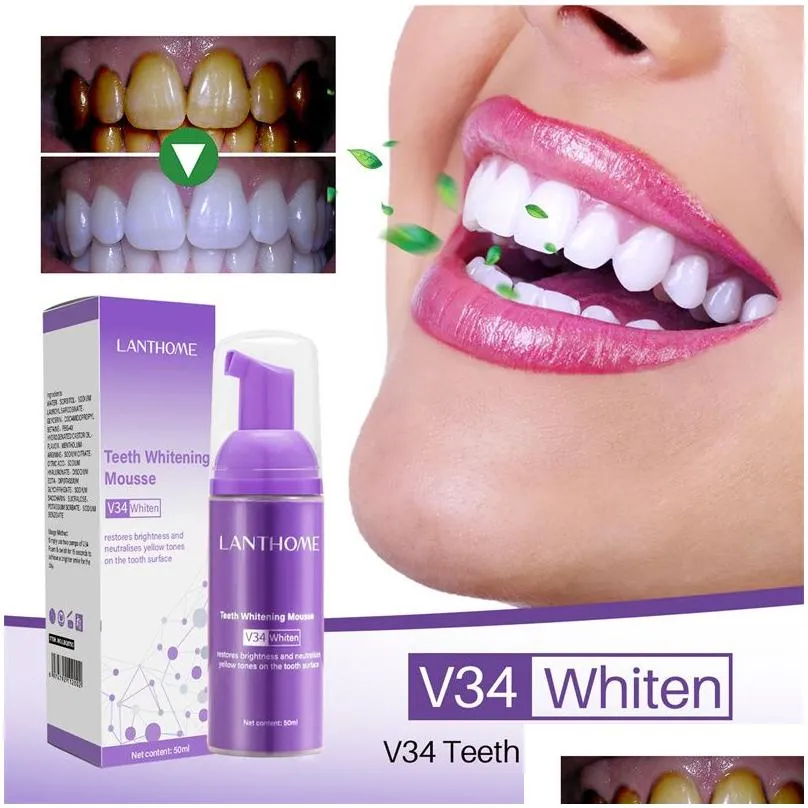 V34 Teeth Whitening Mousse Color Corrector Removes And  Breath Cleans The Stain Stains Tooth Whitening Oral Hygiene Toothpaste