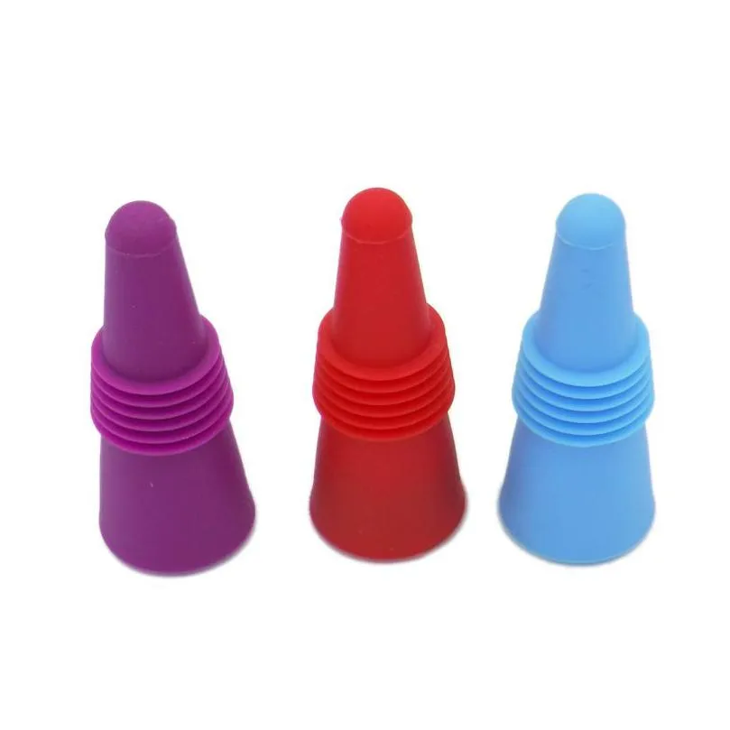 nw silicone reusable wine bottle stoppers grip stainless steel silicone liquor beer beverage bottle stopper bar toolst