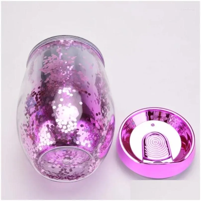 Water Bottles Double Layered Acrylic Gold Onion Glitter Creative Electroplating Gradient Color Cup