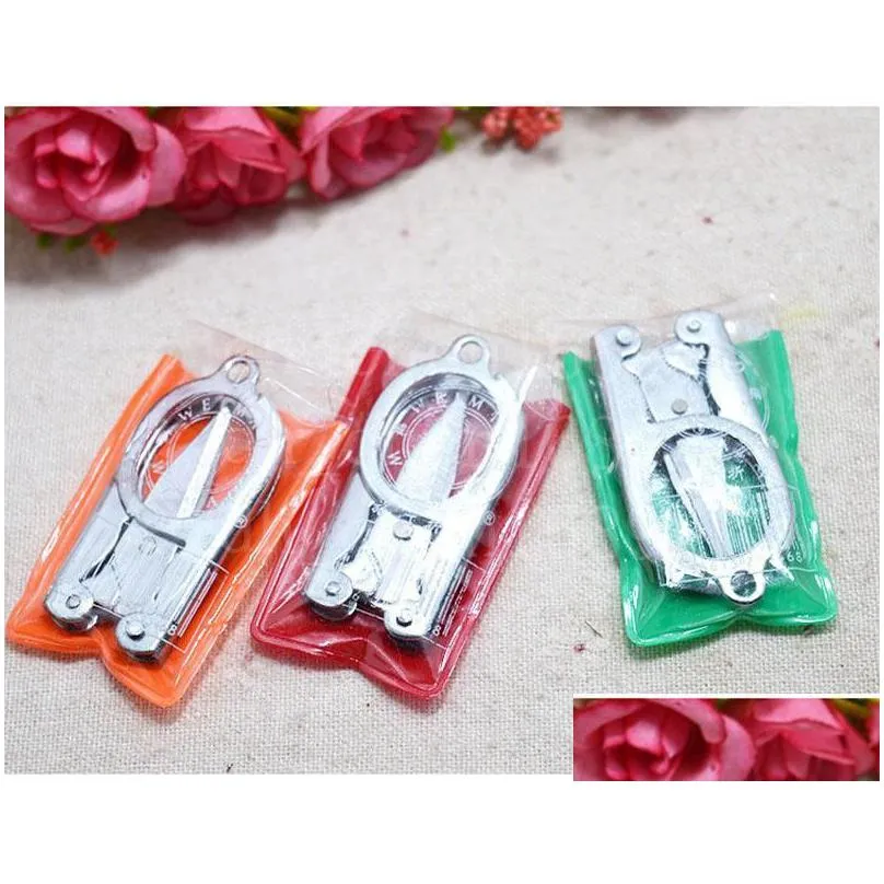 2022home portable folding stainless steel scissors mini folding scissors travel trip tool silver