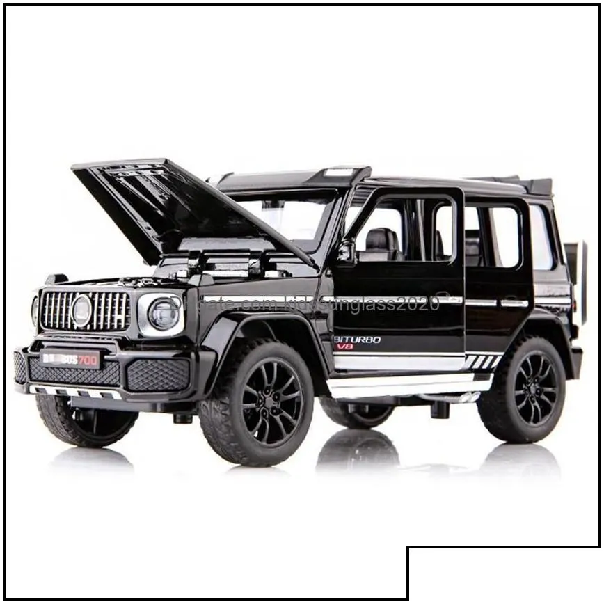 diecast model cars 1/32 diecast metal toy car model vehicle suv g700 high simation sound and light pl back collection kids toys g