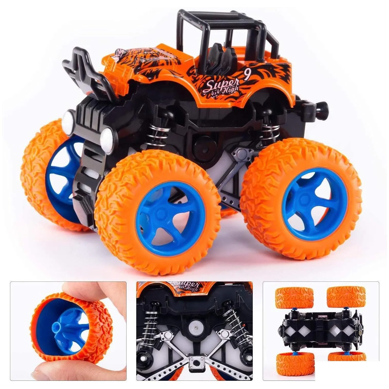 diecast model cars friction power car model toys stunt educational toy cars monster truck for boys and girls inertial push go drop d