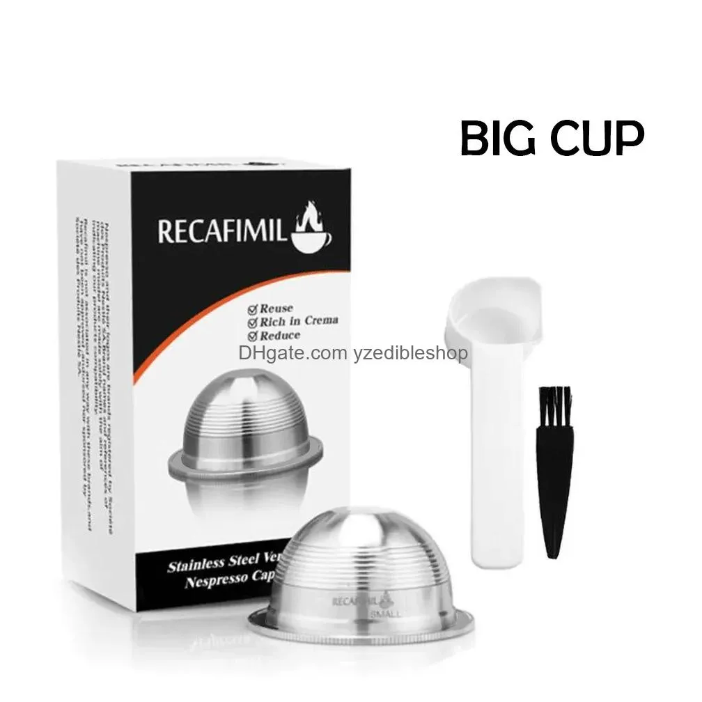 filters icafilas reusable coffee capsule pod for nespresso vertuoline gca1 env135 stainless steel refillable filters dosing 210326