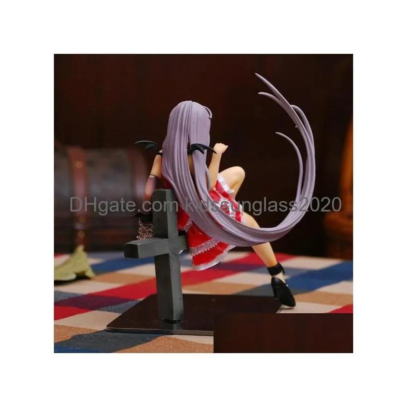 action toy figures japanese 15cm rosario and vampire moka akashiya awakened pvc figure model toys y girl collection doll q0722 dro