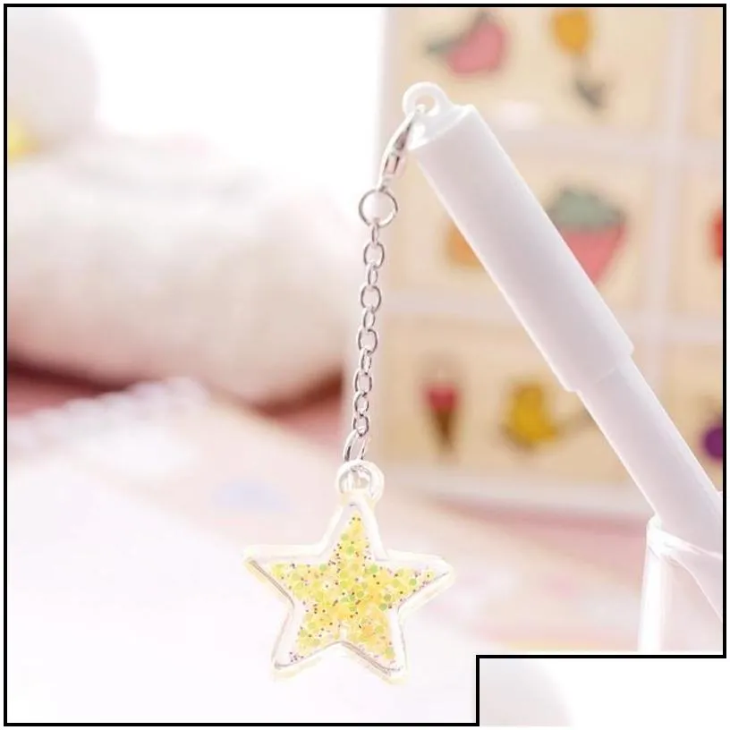 gift rollerball pens star pendant gel water pen stationery kawaii school supplies ink office suppliers pens kids gifts writing mater