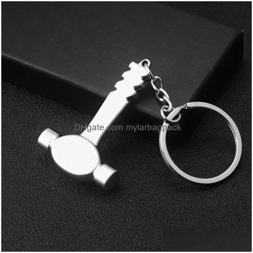 Other Hand Tools Keychains For Men Car Bag Keyring Tool Mini Utility Pocket Clasp Rer Hammer Wrench Pliers Shovel Axe Spanner Simation Dhabh