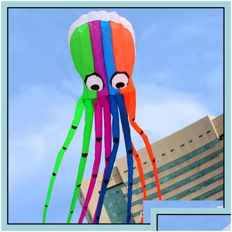 kite accessories outdoor fun sports high quality 8m power kite software octopus flying toys soft frameless squid drop delivery gift