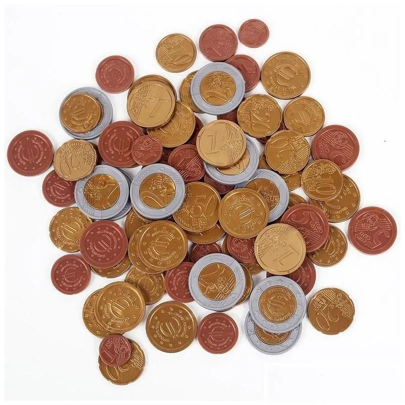 intelligence toys set of 80 plastic toy euro coins play money maths school learning rece cent drop delivery gifts education dhuyi