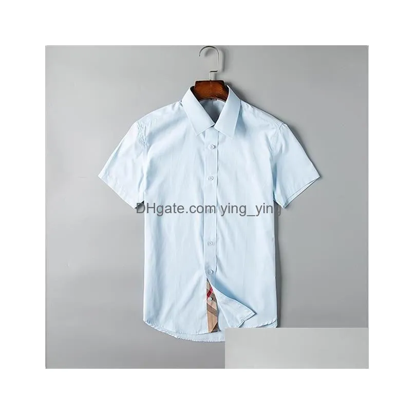 luxurys designers summer high quality fashion casual mens dress shirts business shirt linen station collar short-sleeved m-3xl10