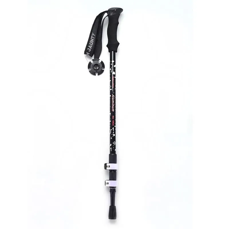 lightweight high-strength aluminum alloy hiking pole outdoor three-section straight handle external lock climbing cross-country hiking hand crutches