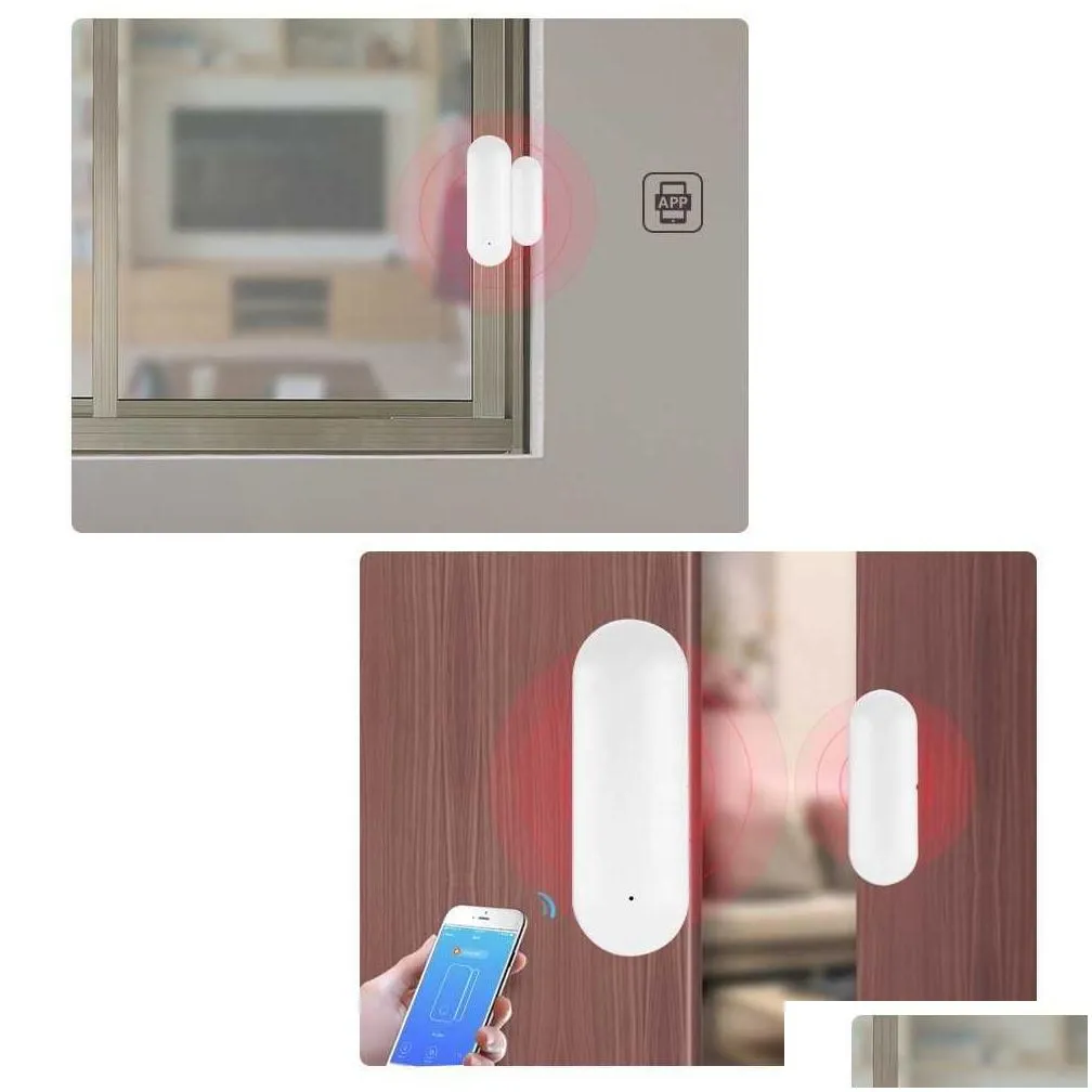 wireless door window sensor wifi smart door intrusion detector home security alarm system
